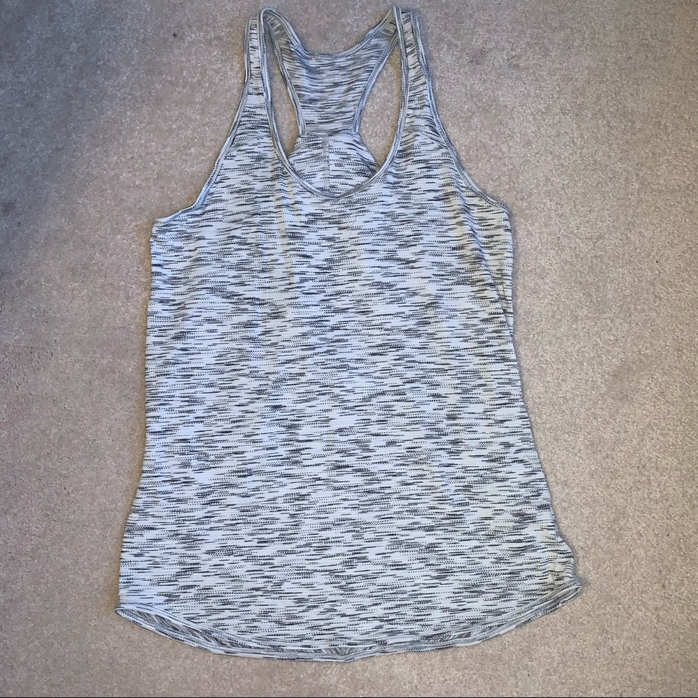 Lululemon Tank Top Racerback Grey White Heathered Size 8 Medium